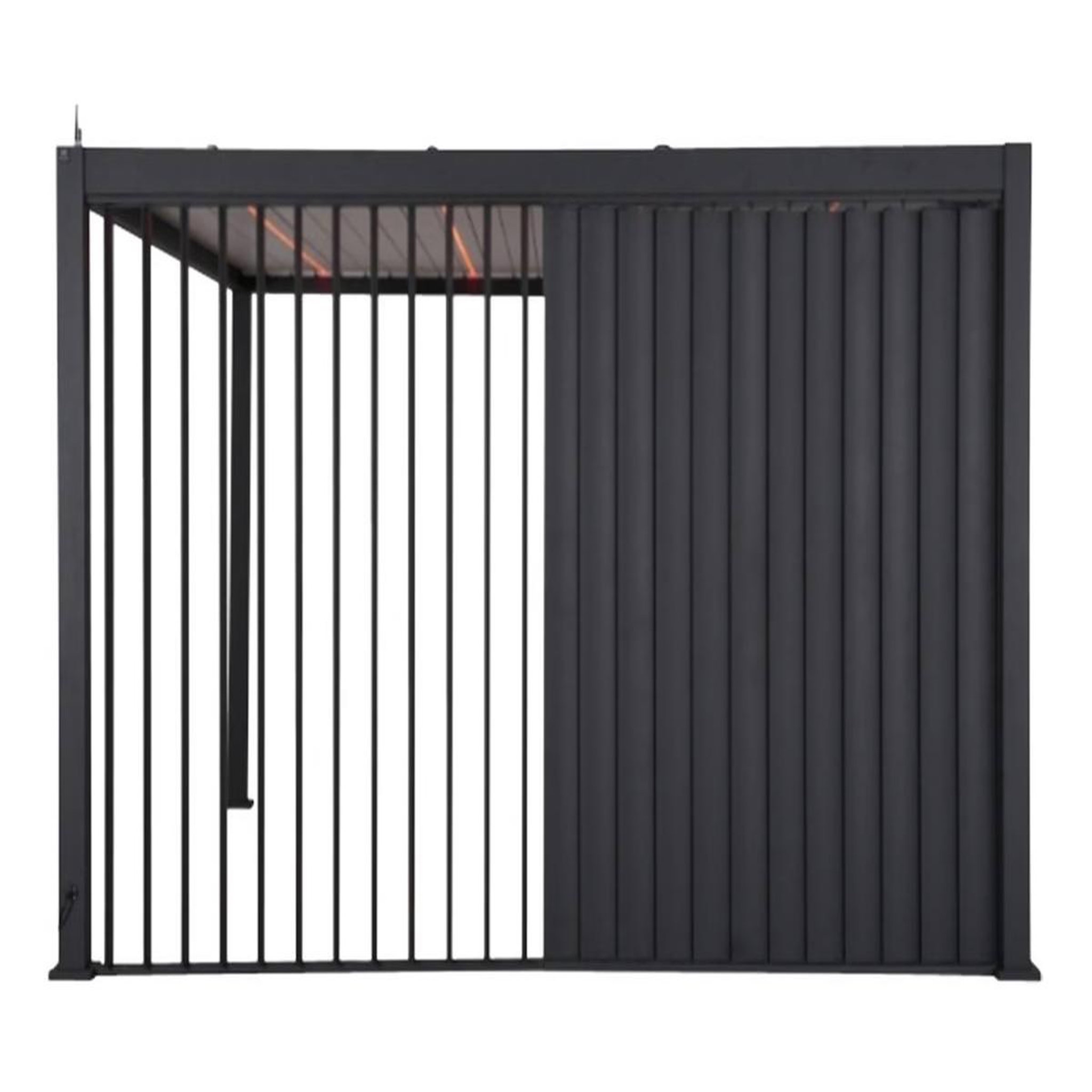 Voir la diapositive 2 : HESPERIDE Persienne verticale pour pergola evora côté 4 m graphite - hespéride