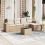 Voir la diapositive 1 : VIDAXL Salon de jardin avec coussins 6 pcs beige resine tressee