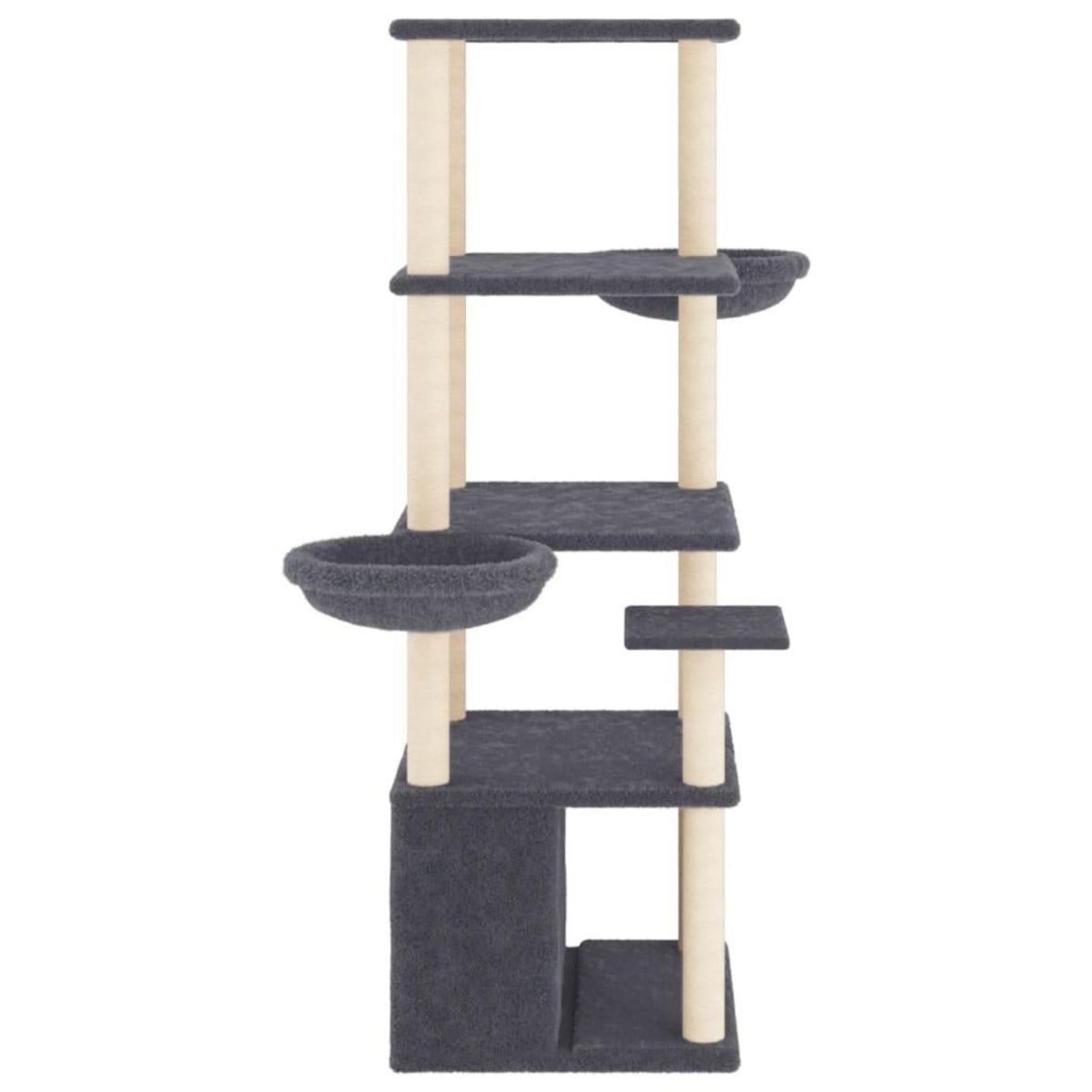 VIDAXL Arbre a chat avec griffoirs en sisal gris fonce 147 cm