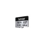 Lexar Carte mémoire micro SD Lexar MICROSDXC 64GO SILVER PLUS