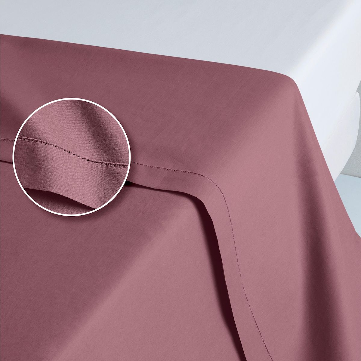 ACTUEL Drap plat uni en percale de coton 70 fils - collection permanente