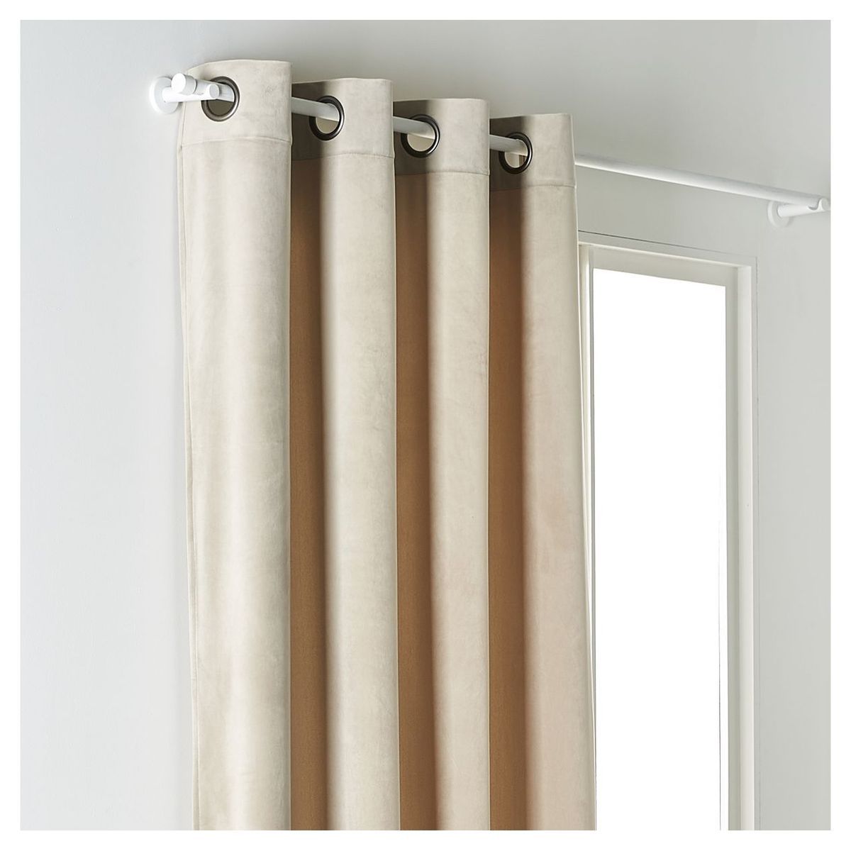 TODAY Rideau uni occultant effet velours à oeillets