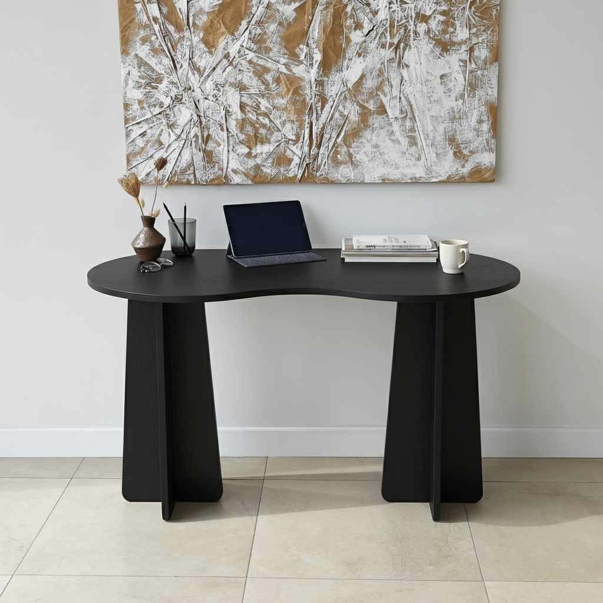 Voir la diapositive 3 : Habitat et Jardin Bureau en bois  infini  120 x 60 x 75 cm - noir