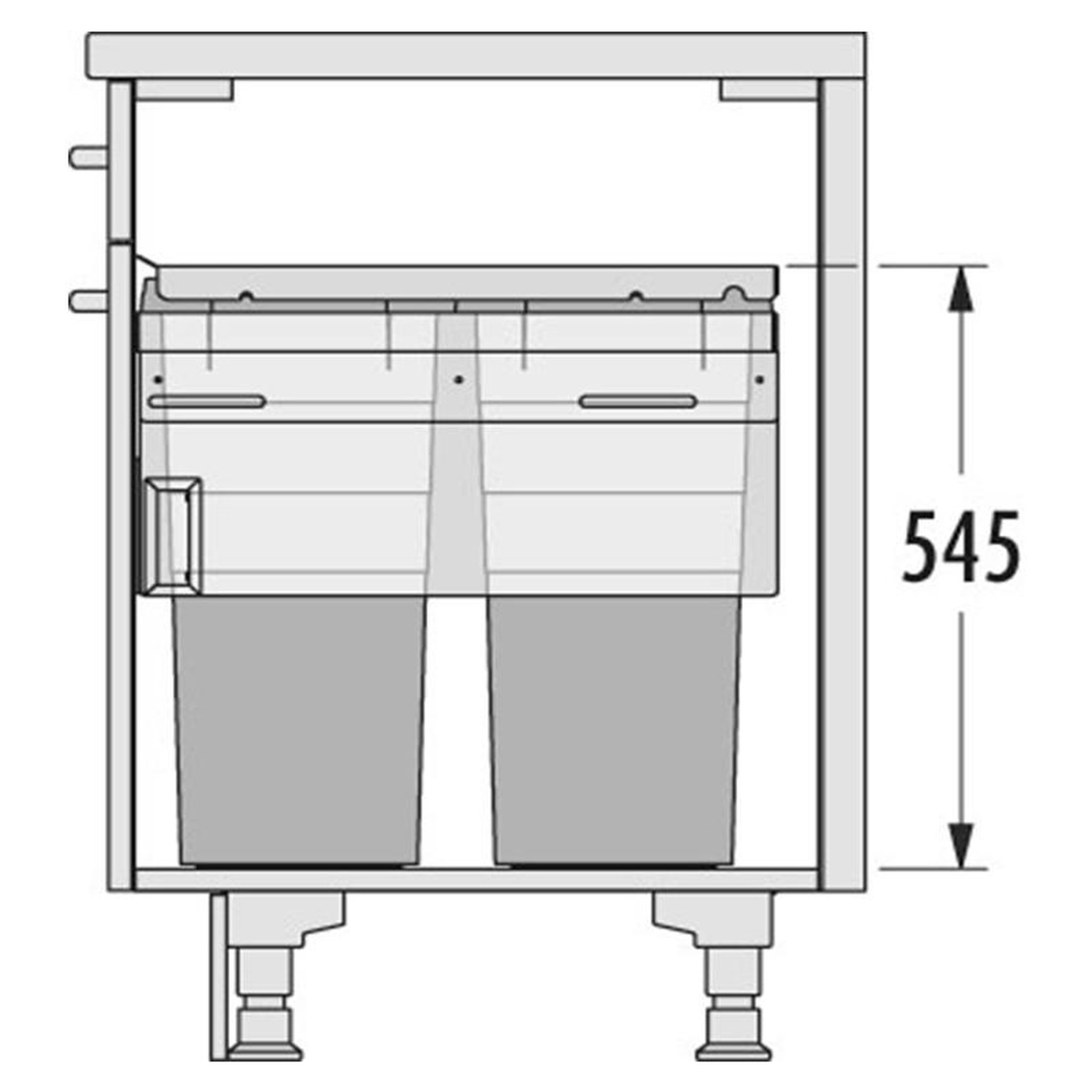 Voir la diapositive 5 : HAILO Poubelle de cuisine tri sélectif 2 bacs encastrable 80l (38+38) hailo euro cargo anthracite