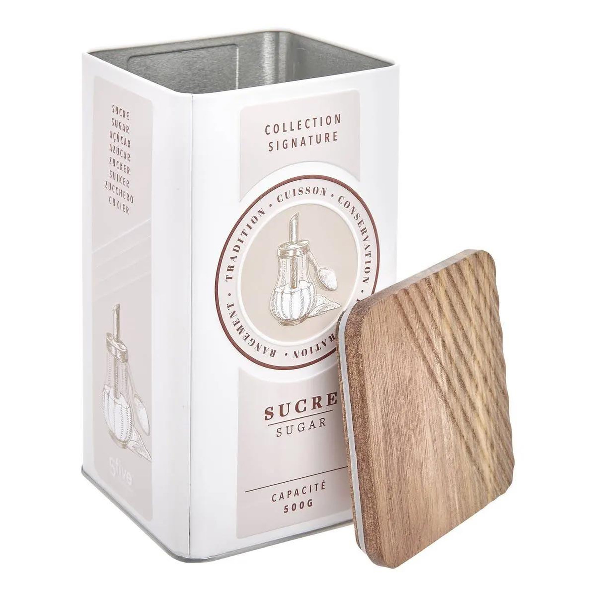 Voir la diapositive 2 : FIVE Boîte à sucre en métal  signature  1,6l crème