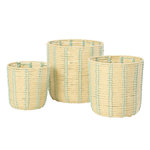 Paris Prix Lot de 3 Paniers de Rangement  Trenton  35cm Naturel & Bleu