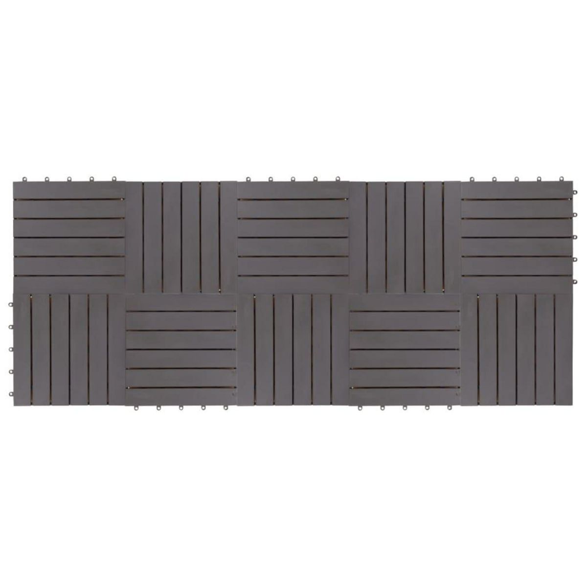 VIDAXL Carreaux de terrasse 10pcs Delavage gris 30x30 cm Acacia solide