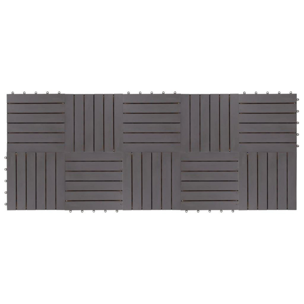 VIDAXL Carreaux de terrasse 10pcs Delavage gris 30x30 cm Acacia solide