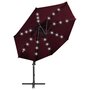 Voir la diapositive 5 : VIDAXL Parasol de jardin en porte-a-faux avec mat et lumieres LED