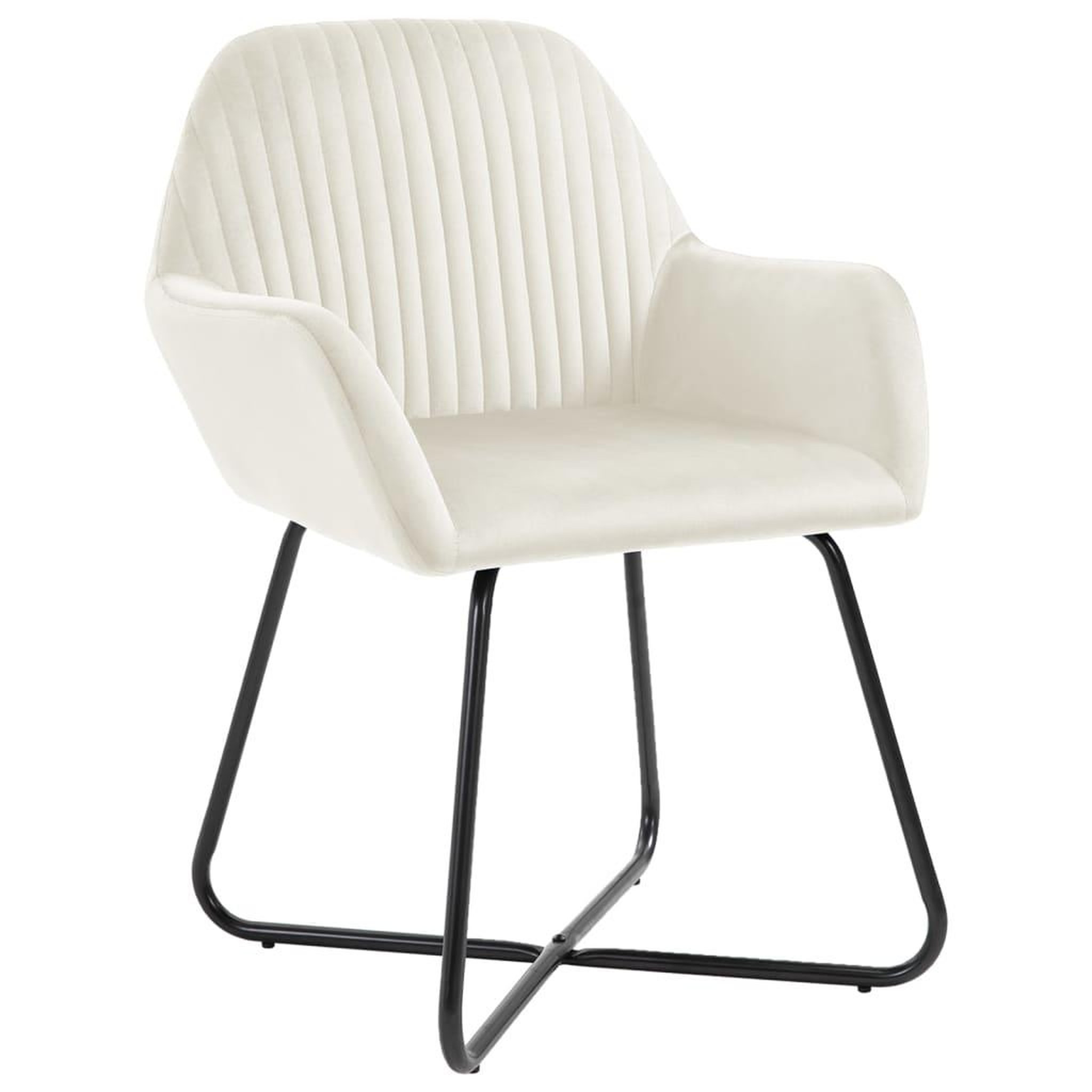 Voir la diapositive 2 : VIDAXL Chaises a manger lot de 2 Creme Velours