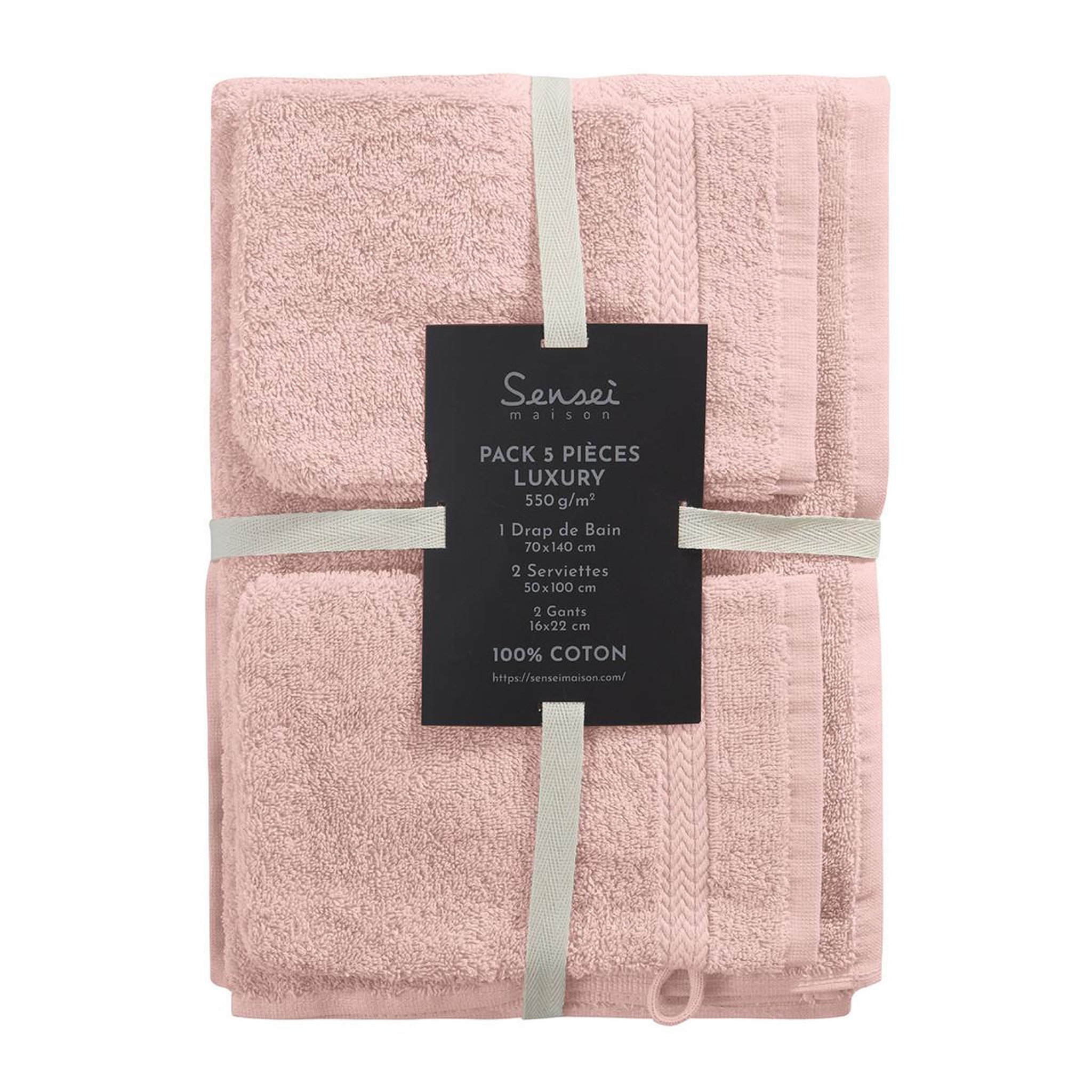 Voir la diapositive 4 : Sensei Maison Ensemble de bain 5 pièces (1 drap de bain + 2 serviettes de toilette + 2 gants) LUXURY