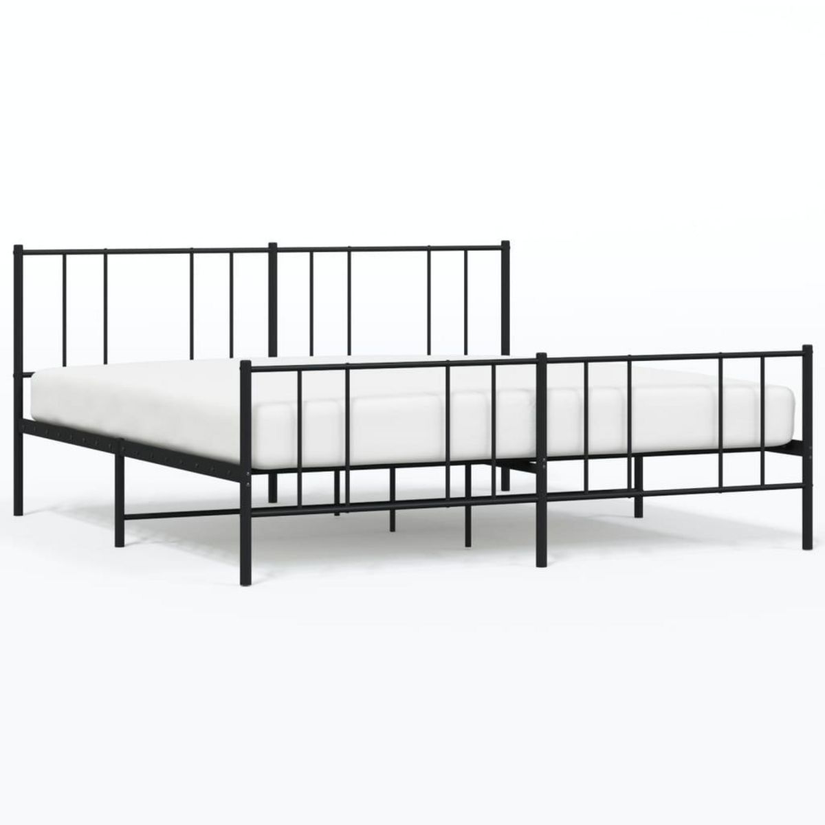 VIDAXL Cadre de lit metal sans matelas avec pied de lit noir 200x200cm