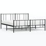 Voir la diapositive 1 : VIDAXL Cadre de lit metal sans matelas avec pied de lit noir 200x200cm