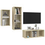 Voir la diapositive 3 : VIDAXL Ensemble de meubles TV 3 pcs Chene sonoma Bois d'ingenierie