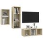 Voir la diapositive 3 : VIDAXL Ensemble de meubles TV 3 pcs Chene sonoma Bois d'ingenierie