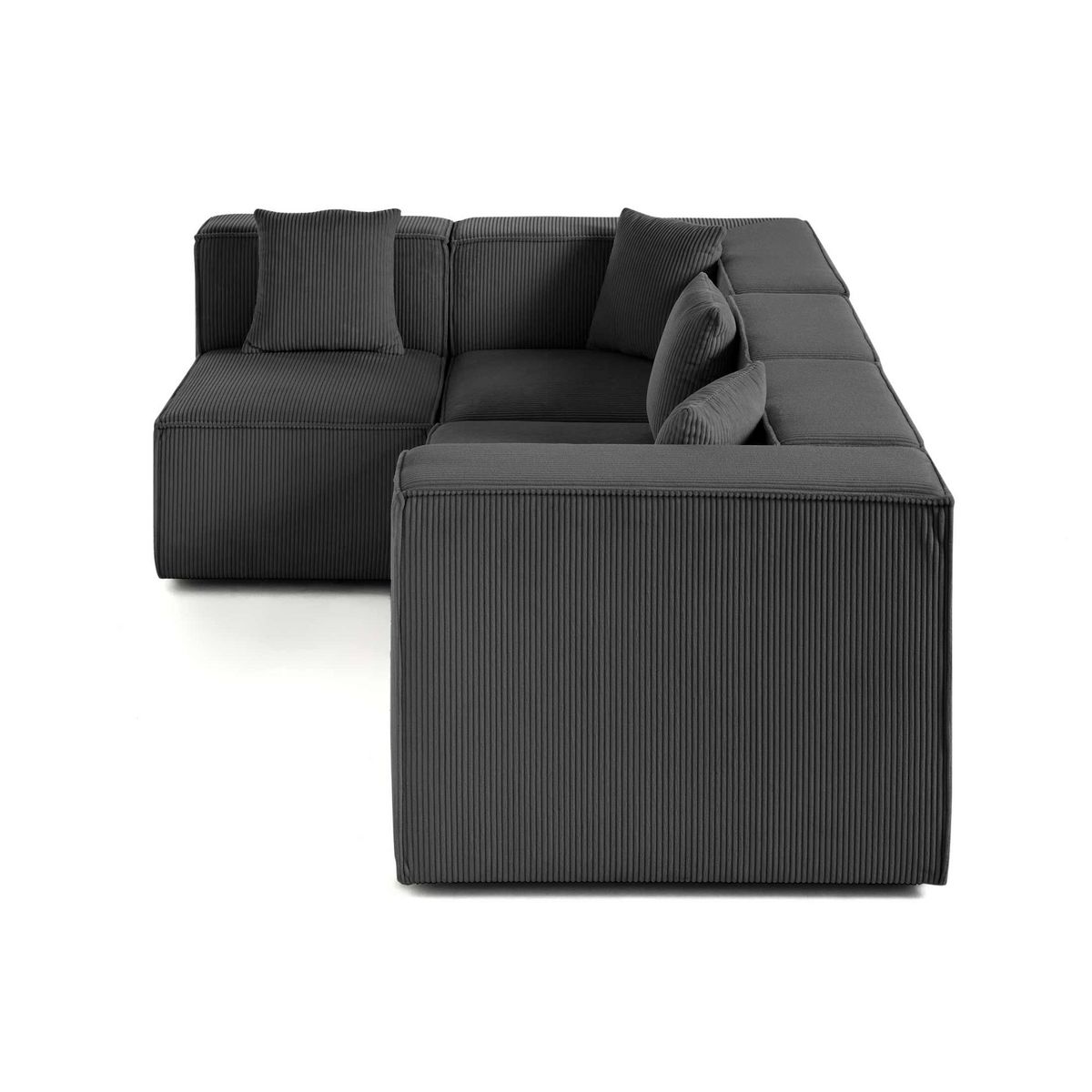 LISA DESIGN Arty - canapé modulable d'angle gauche 4 places - en velours côtelé