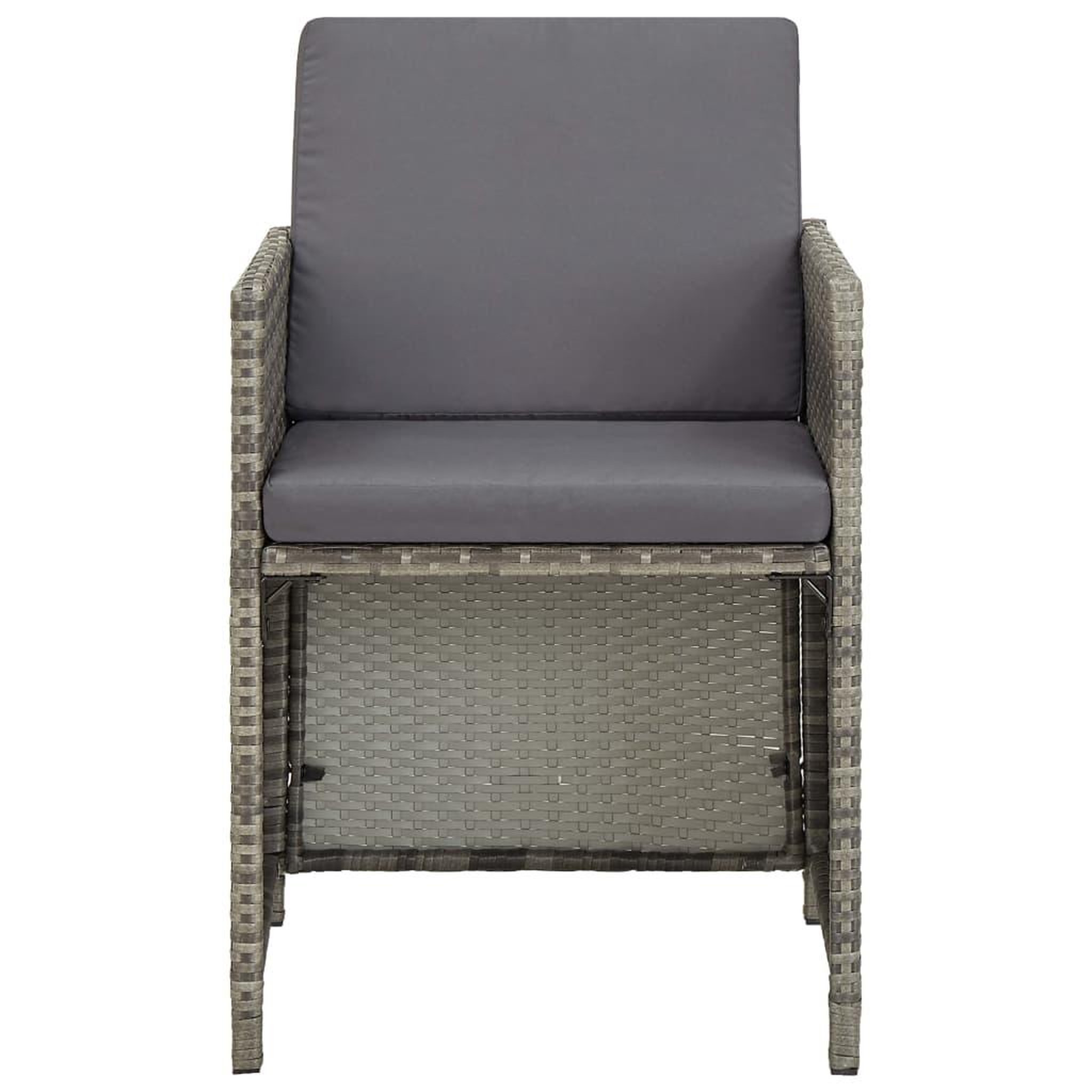 Voir la diapositive 3 : VIDAXL Chaises de jardin lot de 2 avec coussins Resine tressee Gris