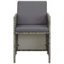 Voir la diapositive 3 : VIDAXL Chaises de jardin lot de 2 avec coussins Resine tressee Gris