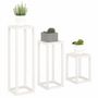 Voir la diapositive 4 : VIDAXL Ensemble de supports pour plantes 3pcs Blanc Bois de pin massif