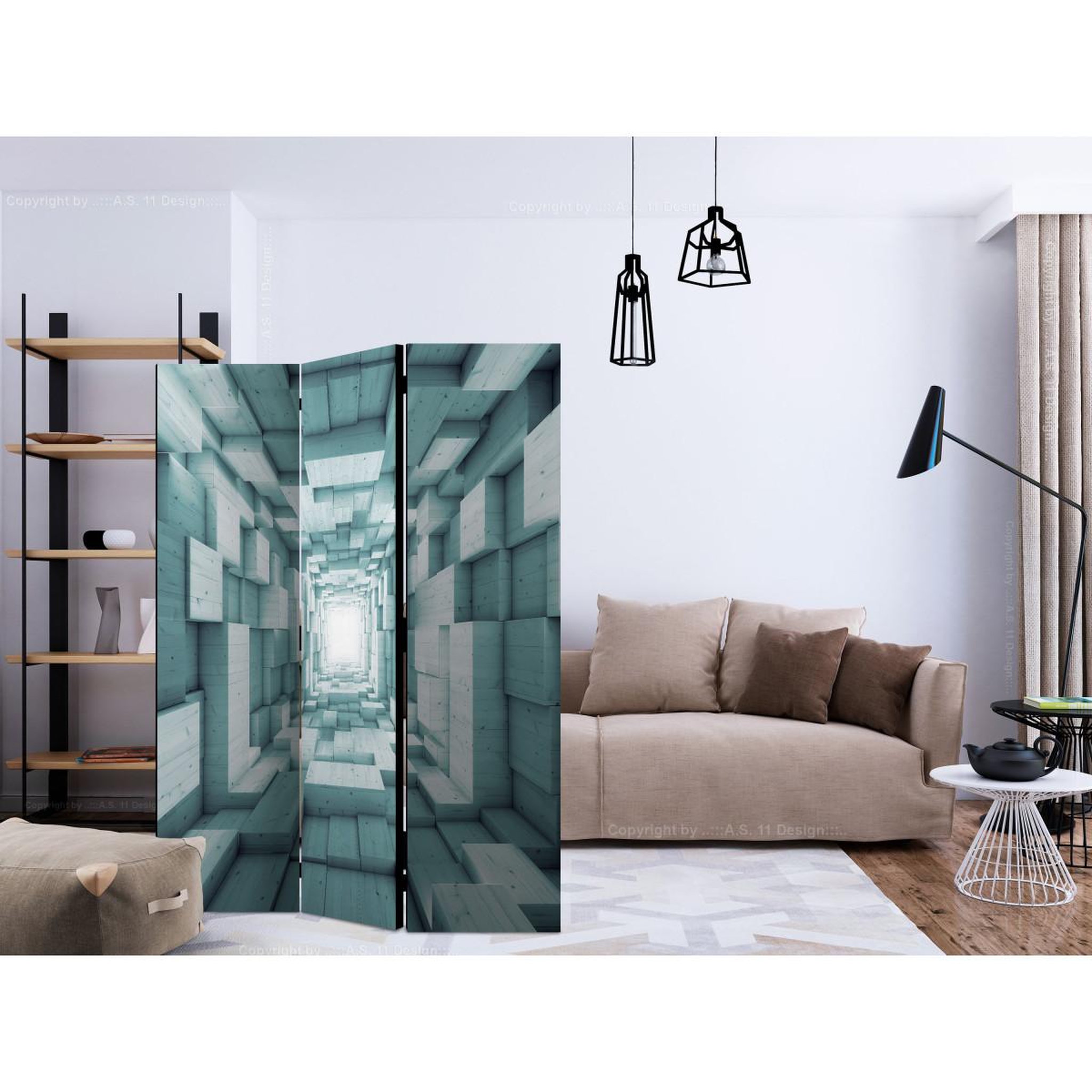 Voir la diapositive 2 : Paris Prix Paravent 3 volets  rectangular march ii  135x172cm