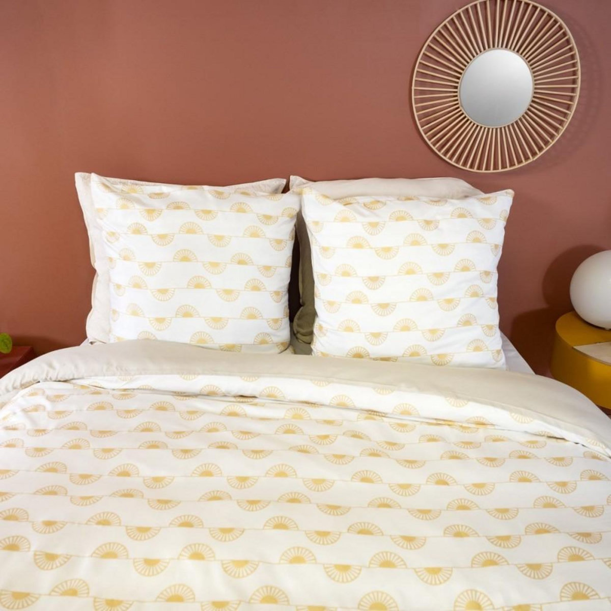 COTE DECO Housse de couette 240x220 HELIS + 2 taies microfibre