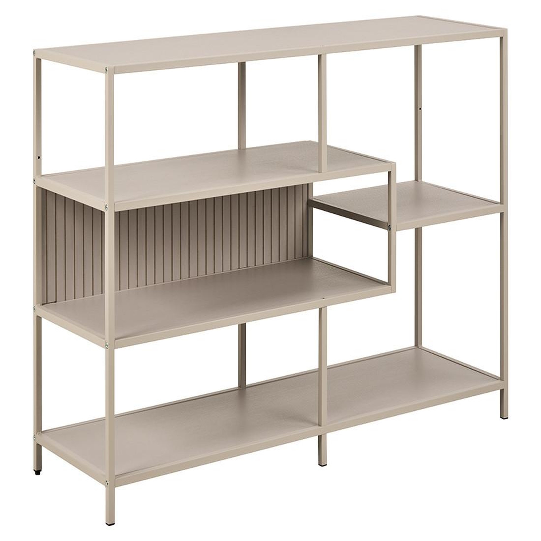 Voir la diapositive 2 : LISA DESIGN Anthea - étagère filaire métal avec plaquage en effet bois blanchi - 114 cm - gris