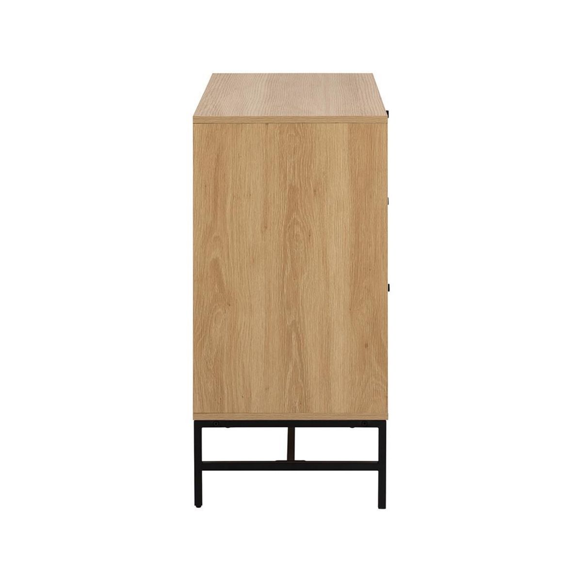 LISA DESIGN Marc - commode 3 tiroirs - effet bois - pieds en métal