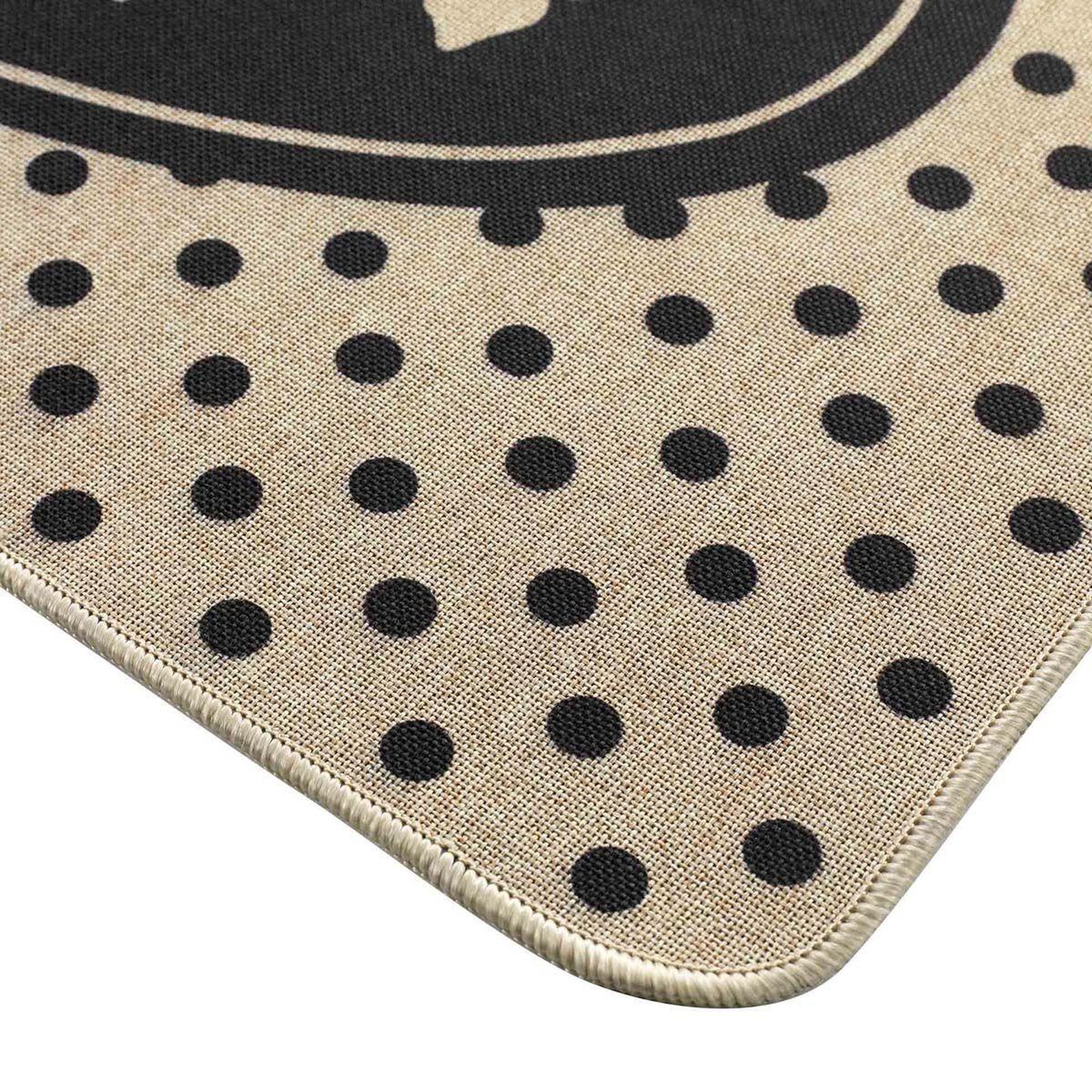 Voir la diapositive 2 : Douceur d'Intérieur Tapis d'Entrée à Motifs  Maisonée  45x75cm Naturel