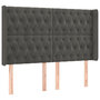 Voir la diapositive 2 : VIDAXL Tete de lit avec oreilles Gris fonce 147x16x118/128 cm Velours