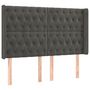 Voir la diapositive 2 : VIDAXL Tete de lit avec oreilles Gris fonce 147x16x118/128 cm Velours