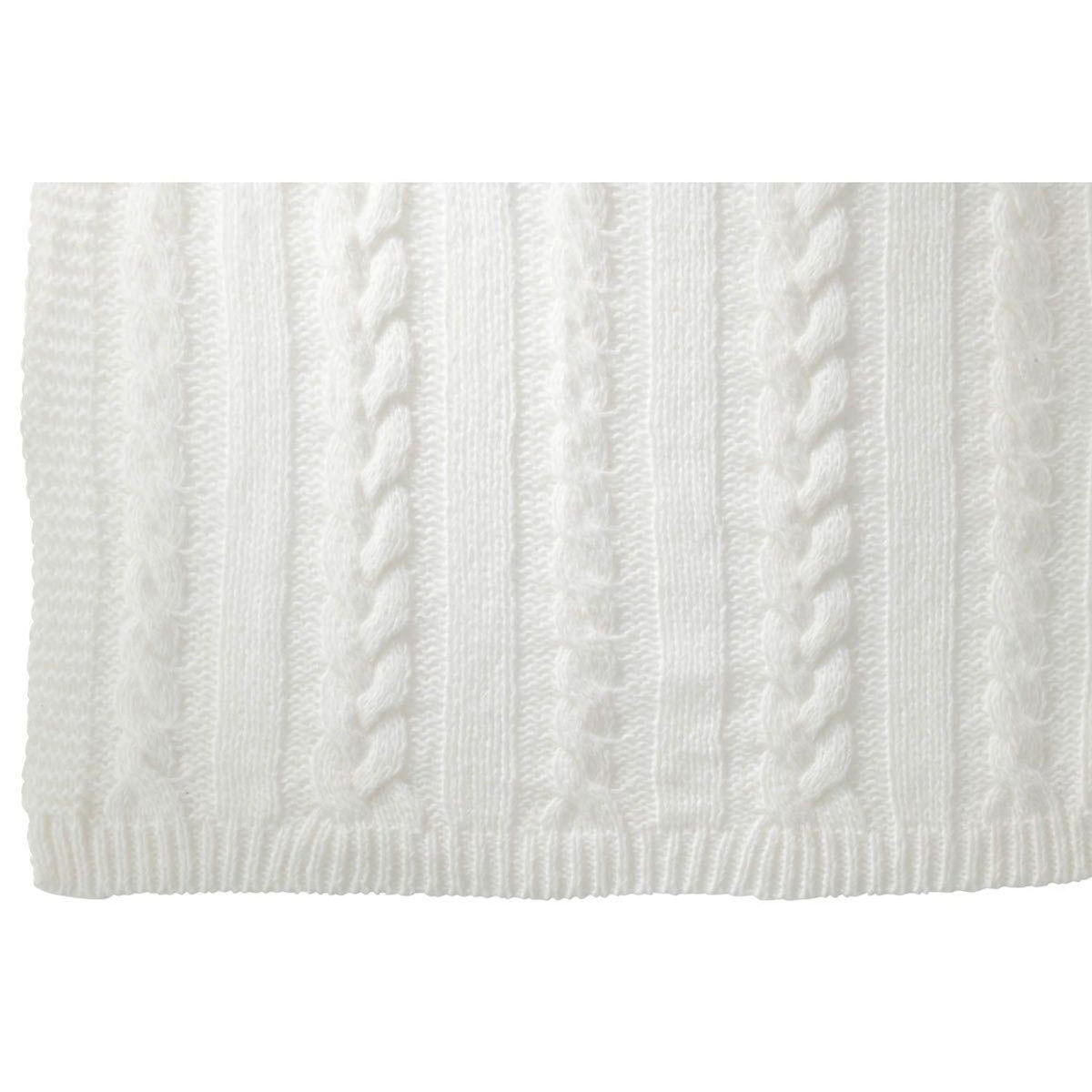 Paris Prix Plaid Uni Tricoté  Twist  130x180cm Blanc