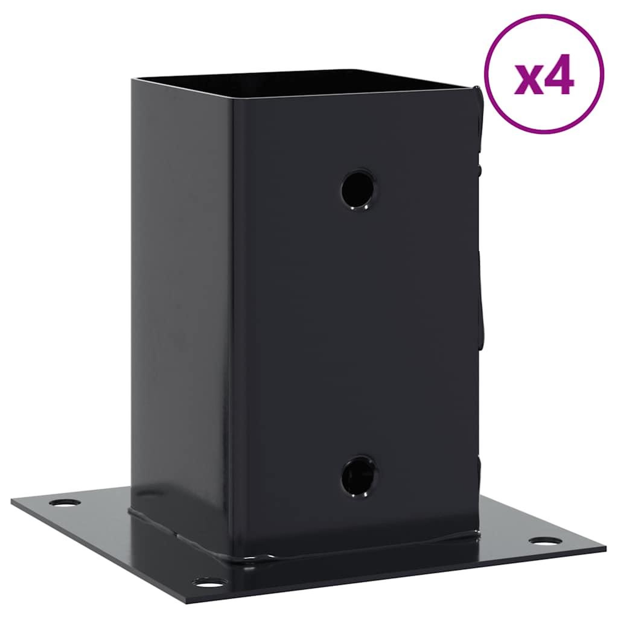 Voir la diapositive 2 : VIDAXL Bases de poteau carrees 4 pcs anthracite 91x91 mm