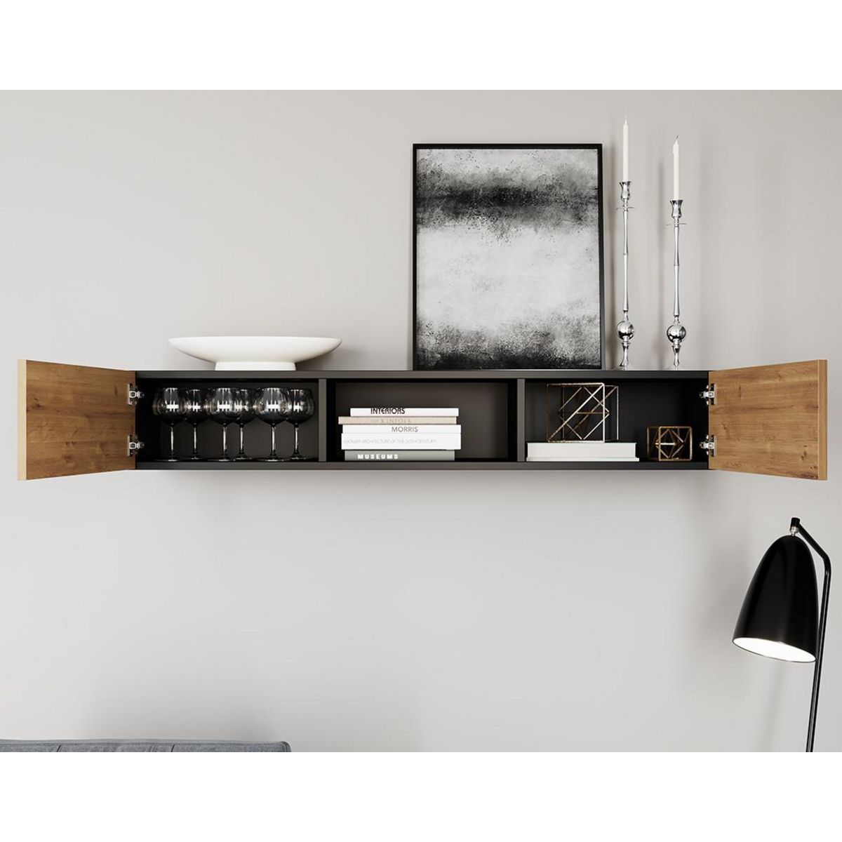 BEST MOBILIER Felicia - étagère suspendue - 120 cm