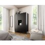 Voir la diapositive 2 : BEST MOBILIER Felicia - armoire - noir - 135x200 cm