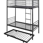 Habitat et Jardin Lit superposé avec tiroir gigogne  ADAM  -  90 x 190 cm - Métal - Noir