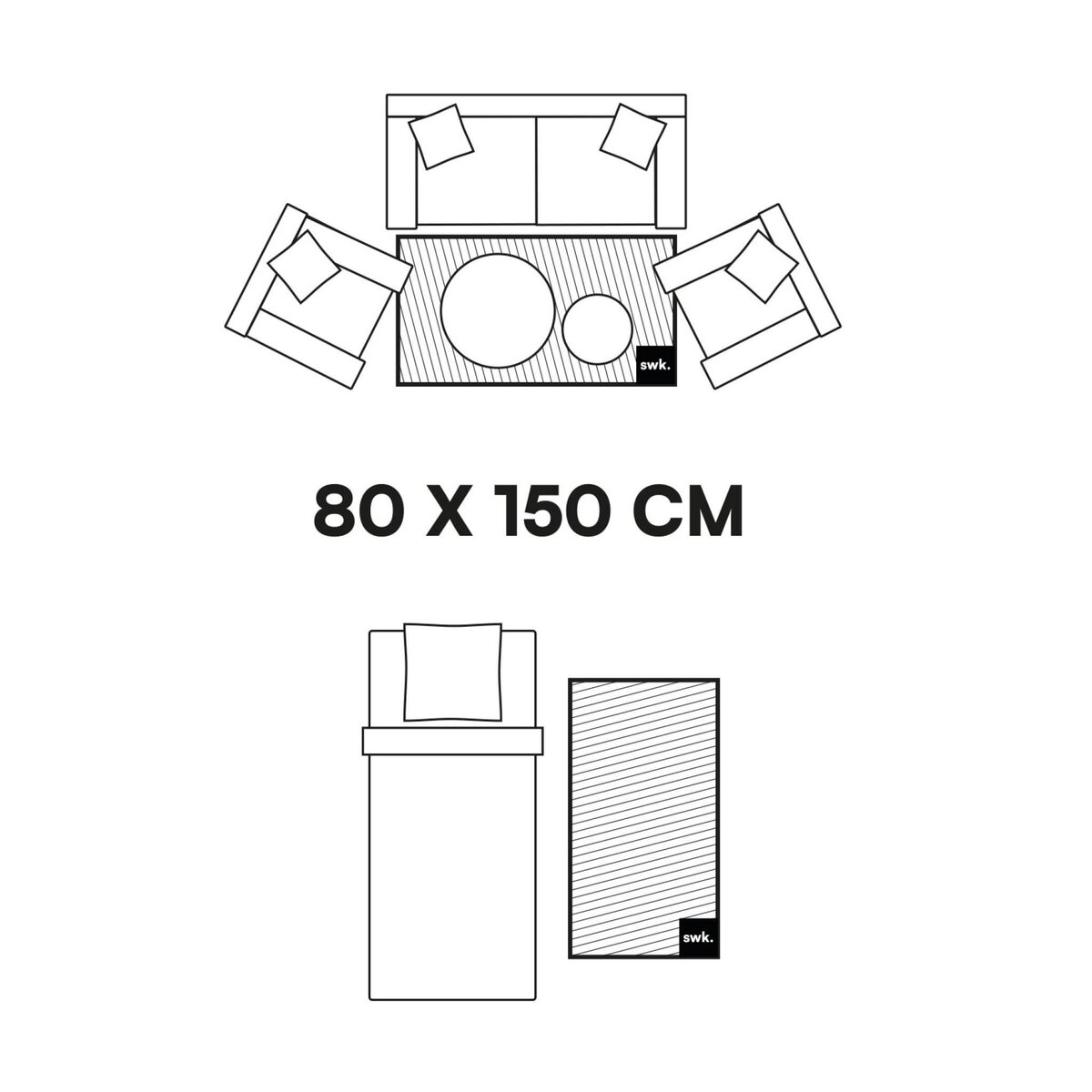 SWEEEK Tapis intérieur shaggy, style berbère, poils longs, crème et multicolore