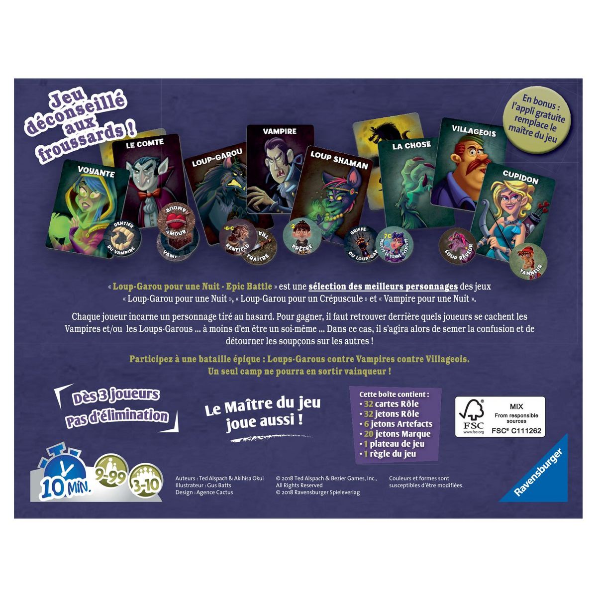 RAVENSBURGER Jeu Loup Garou pour une nuit epic battle