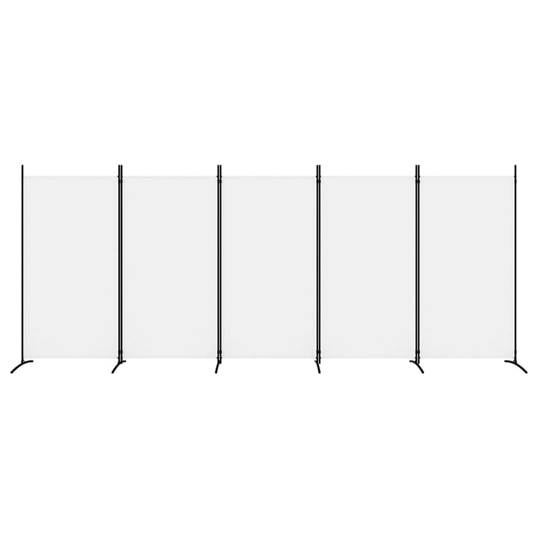 Voir la diapositive 3 : VIDAXL Cloison de separation 5 panneaux Blanc 433x180 cm Tissu