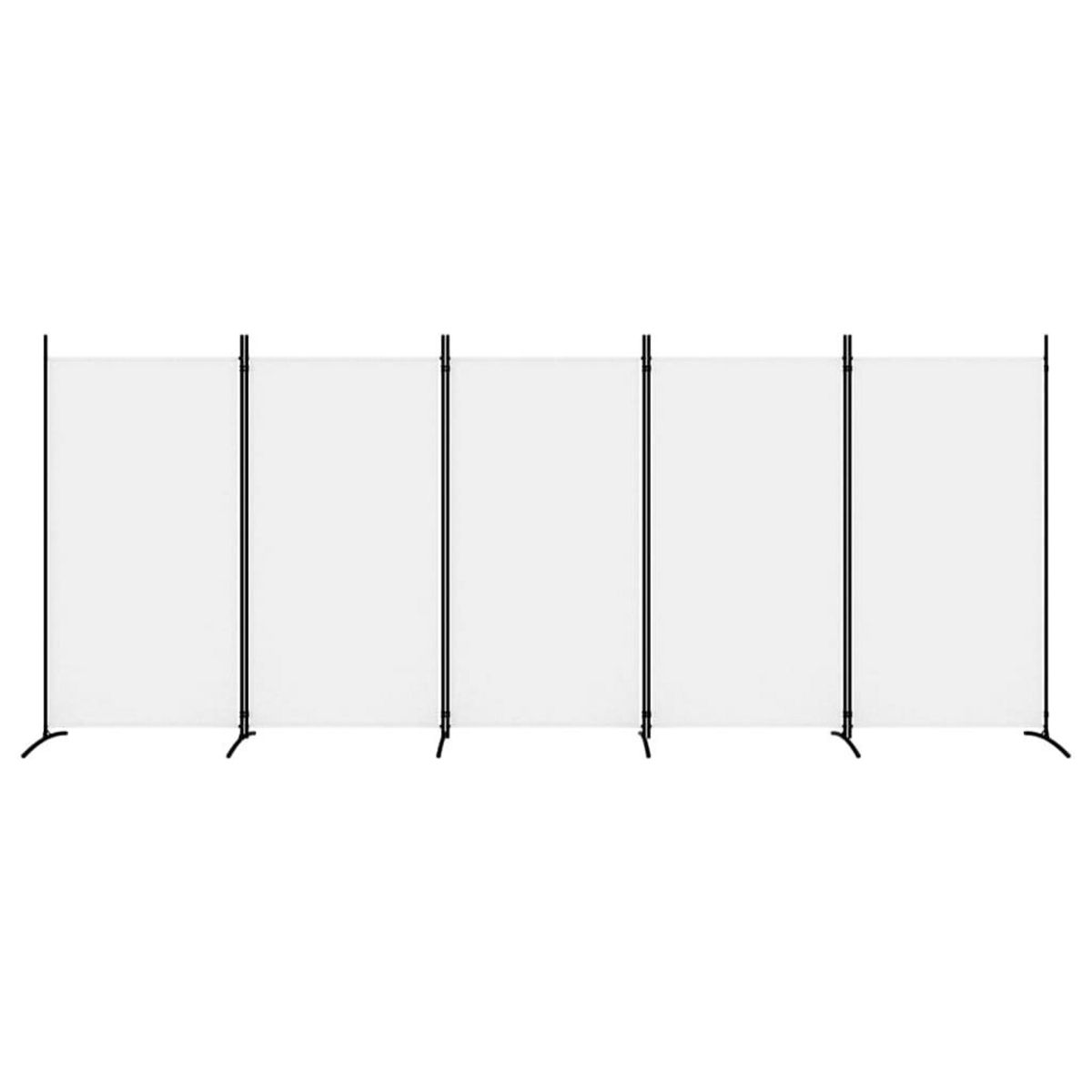 VIDAXL Cloison de separation 5 panneaux Blanc 433x180 cm Tissu