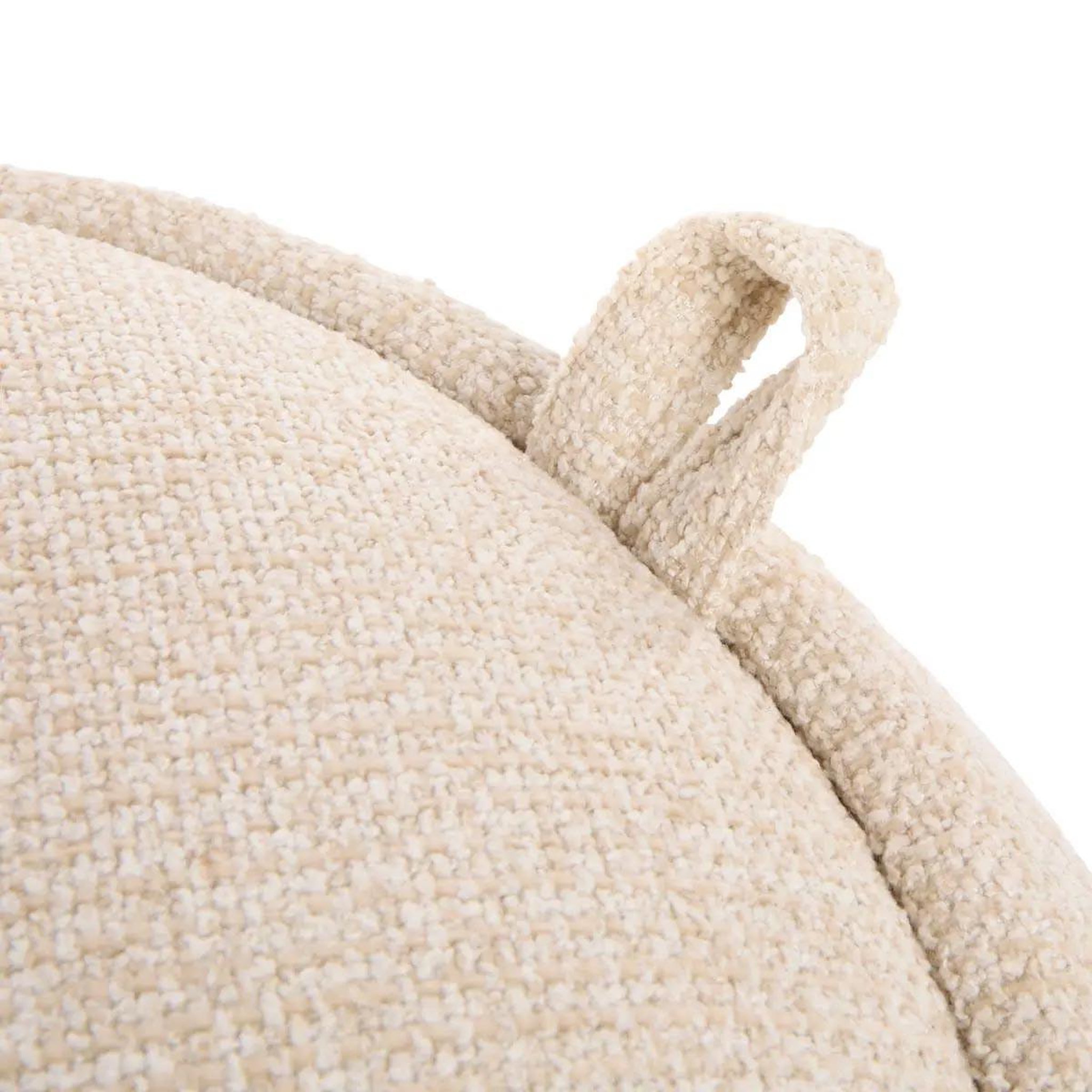 Voir la diapositive 3 : ATMOSPHERA Pouf coffre de rangement bouclette  elior  60 cm beige