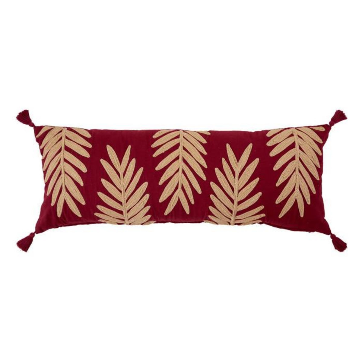 ATMOSPHERA Coussin Déco Brodé  Yucatan  30x80cm Aubergine