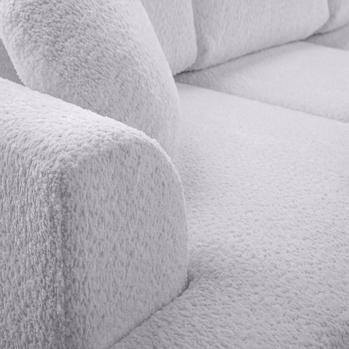 BEST MOBILIER Candela - canapé d'angle droit 4 places - convertible avec coffre - en tissu bouclette