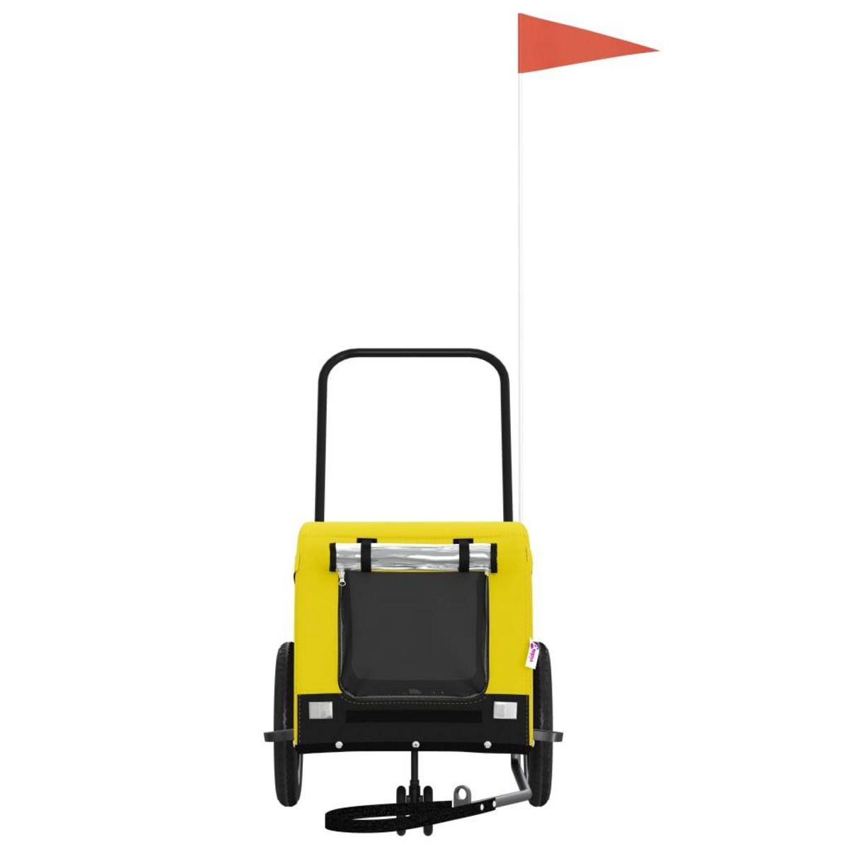 VIDAXL Remorque de velo pour animaux de compagnie jaune et noir