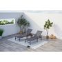 Voir la diapositive 2 : CONCEPT USINE Lot de 2 transats et une table d'appoint gris BARI