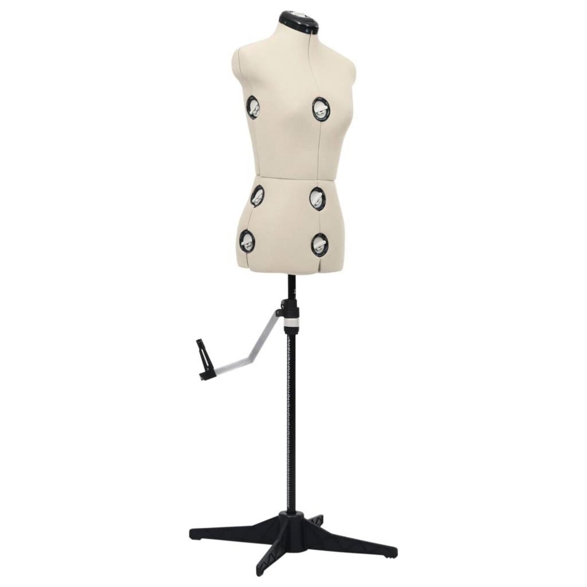 VIDAXL Mannequin de robe ajustable pour femme Creme S Taille 33-40