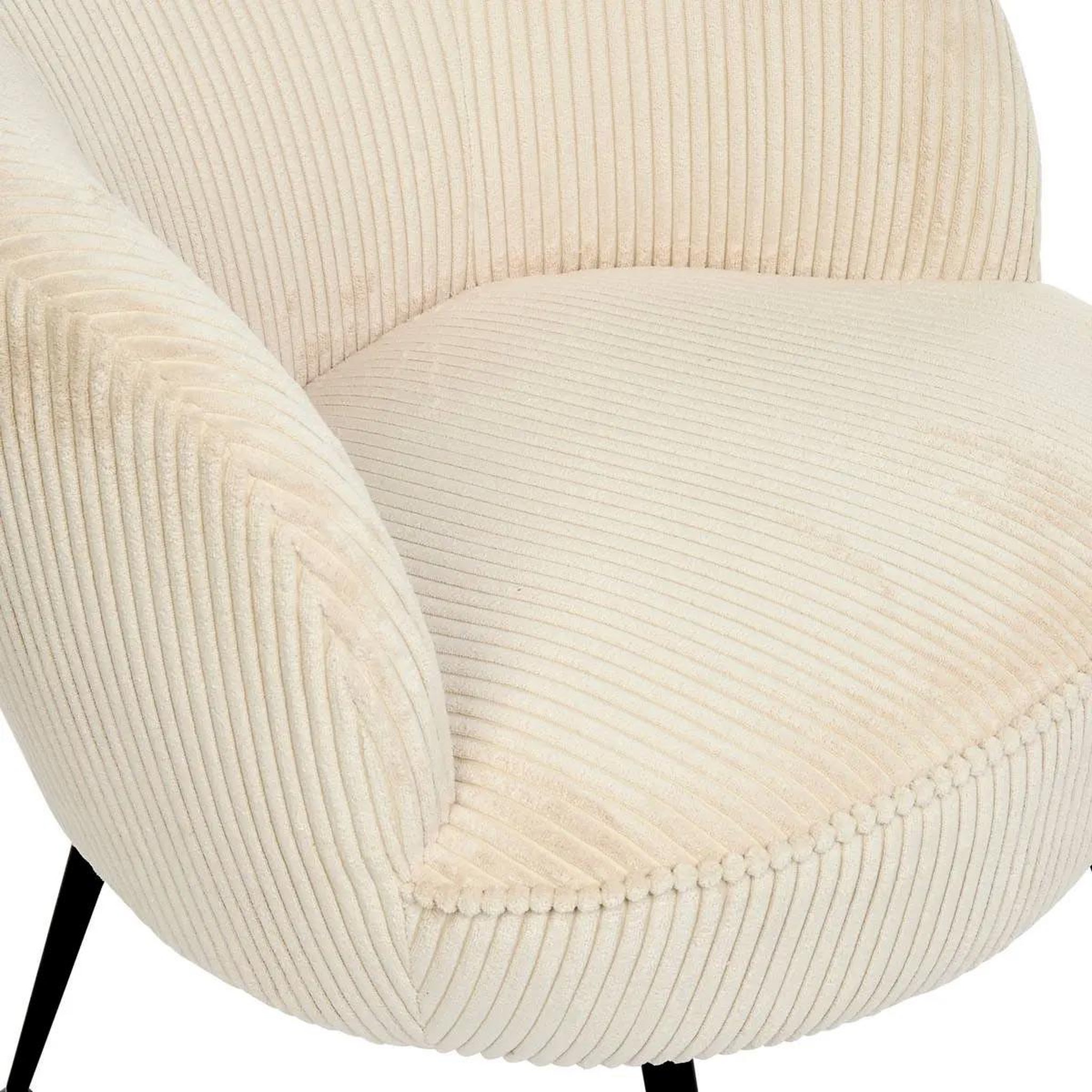 Voir la diapositive 2 : ATMOSPHERA Fauteuil en velours côtelé  tildae  71cm crème