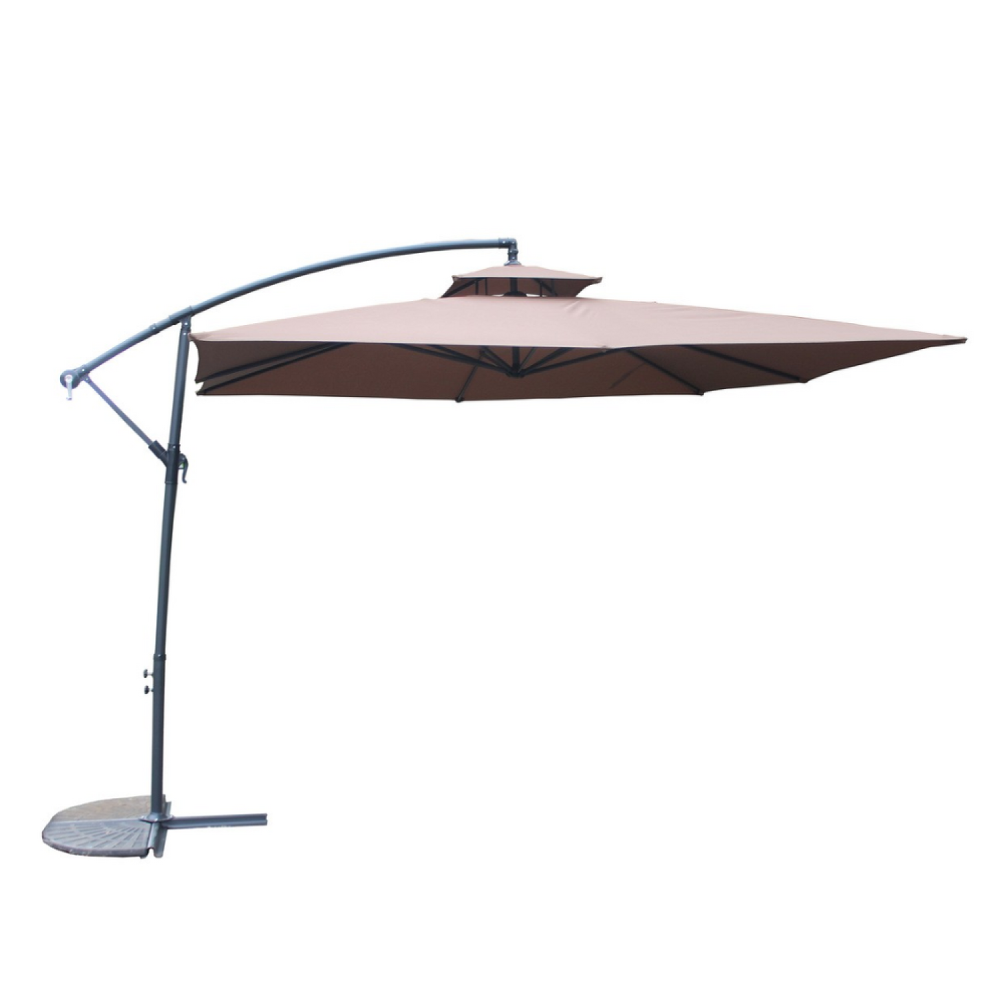 CONCEPT USINE Parasol marron déporté rond 295 x 295 m capri