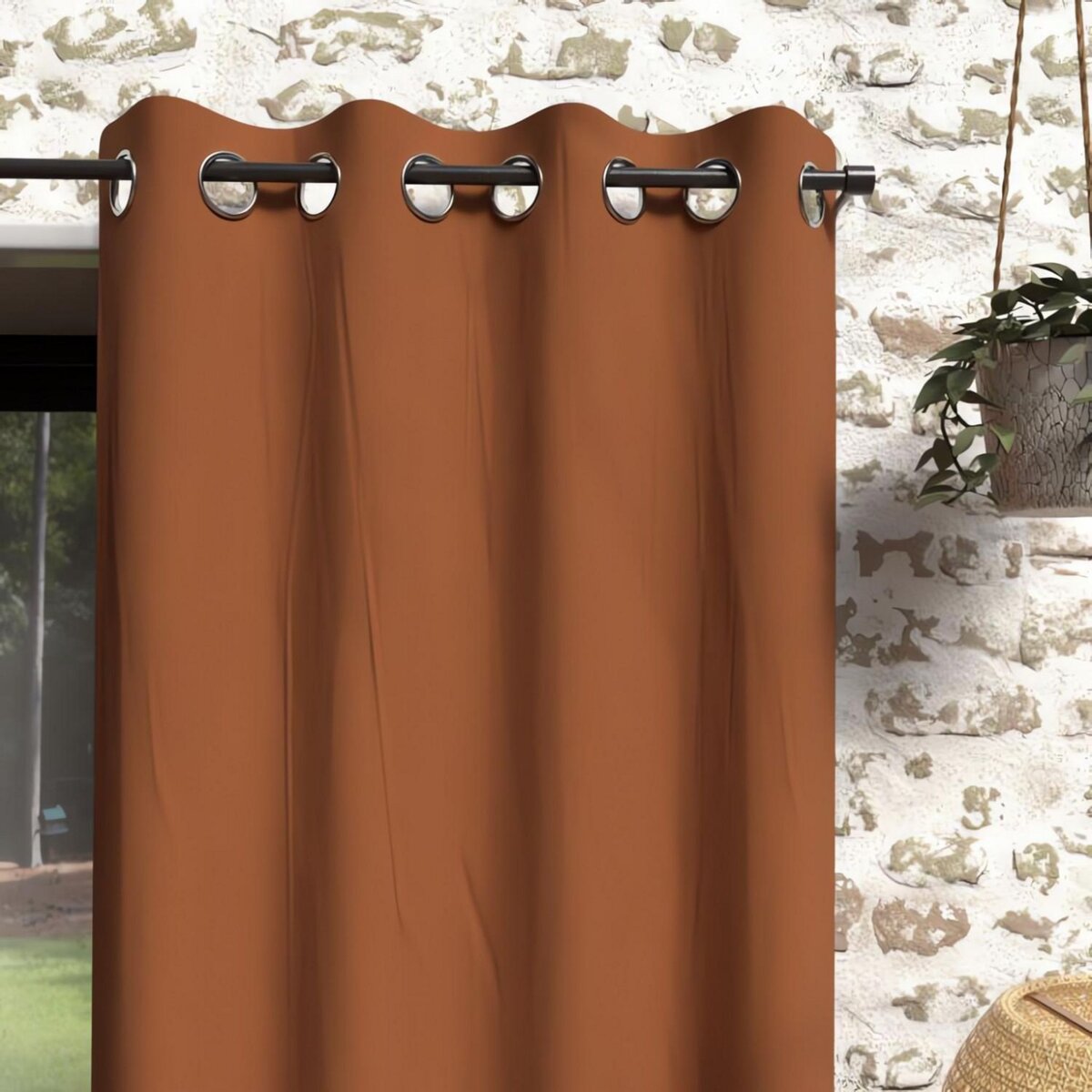 SOLEIL D'OCRE Rideau à oeillets en microfibre lavée BOHEME, par Soleil d'Ocre