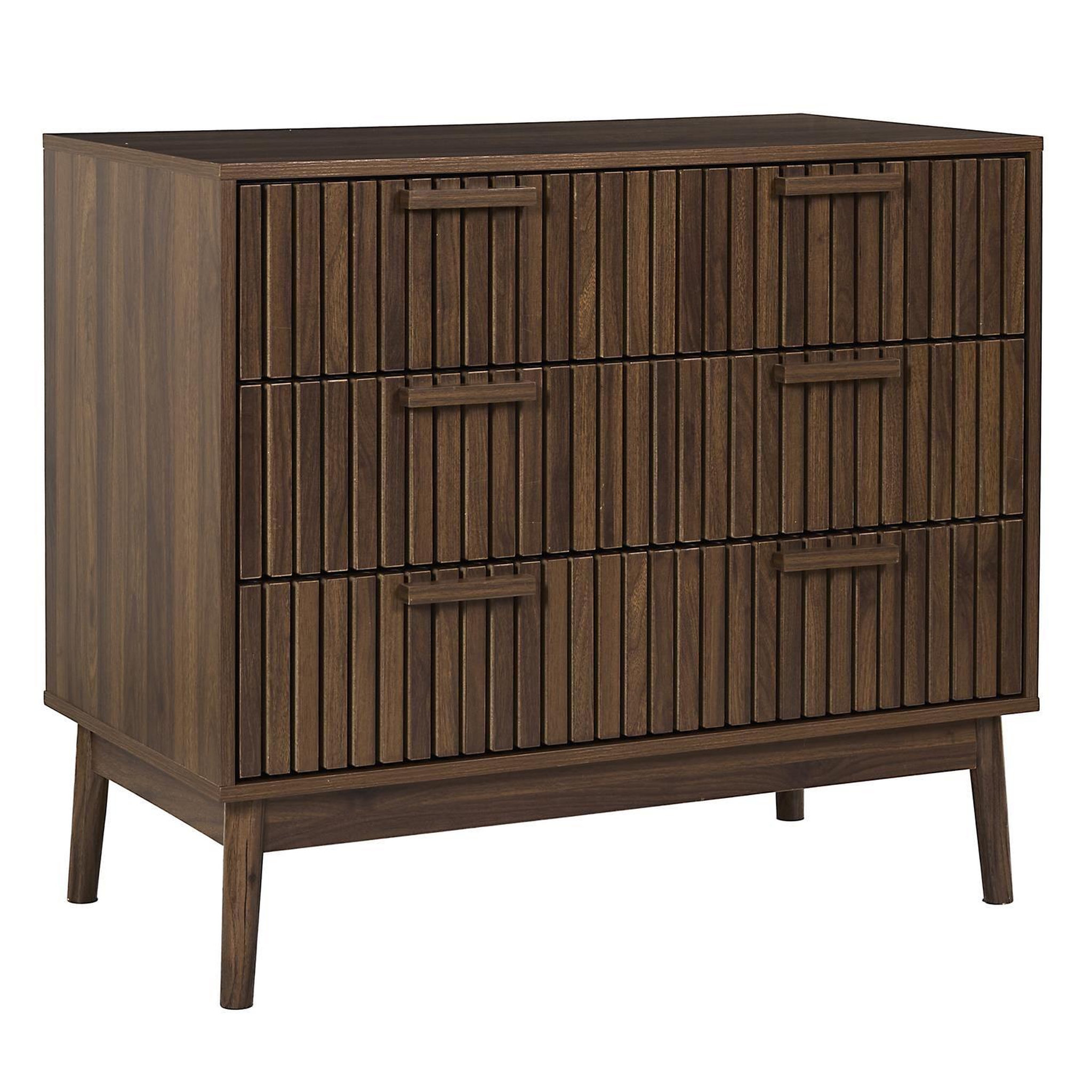 The Home Deco Factory Commode 3 tiroirs effet bois foncé saulk - marron