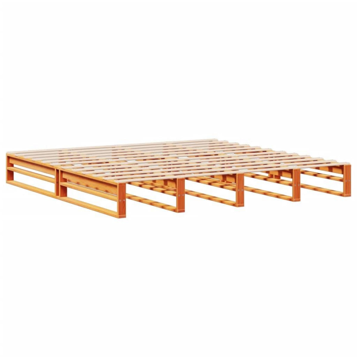 VIDAXL Lit bibliotheque sans matelas cire marron 180x200cm bois massif